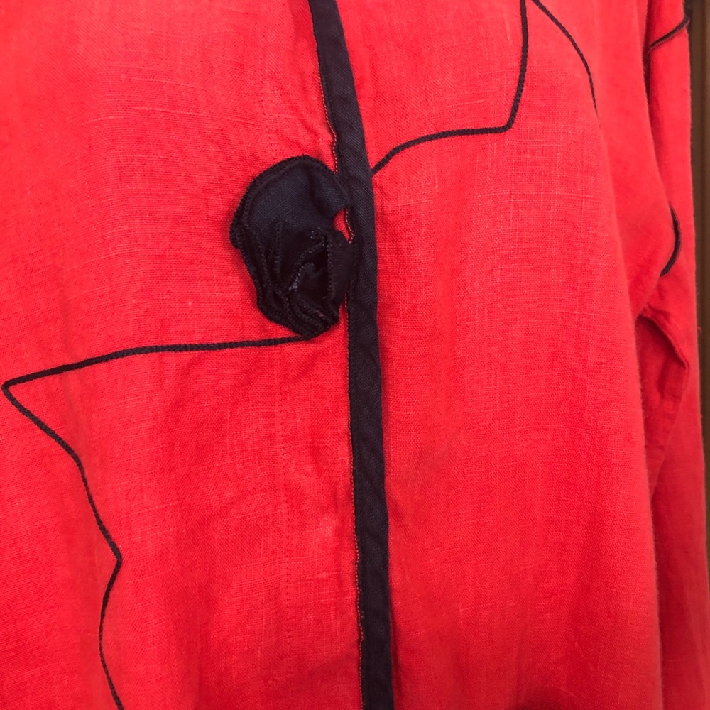 Xiao red Linen Button Shacket Jacket - Picture 6 of 11